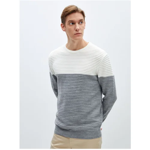 LC Waikiki Crew Neck Long Sleeve Color Block Men's Knitwear Sweater