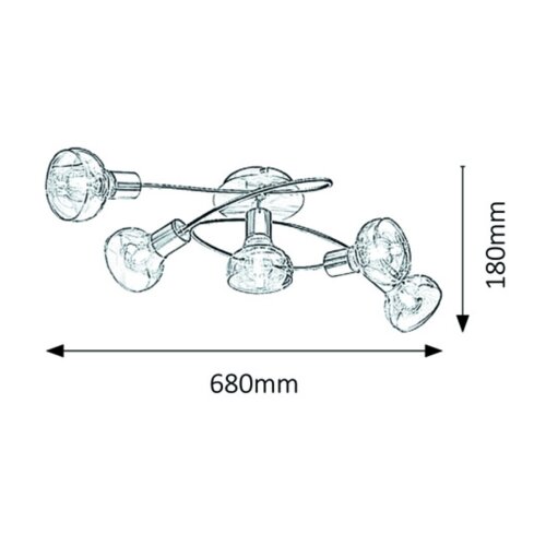 Rabalux holly plafonska lampa 5x40W bez sijalice Slike