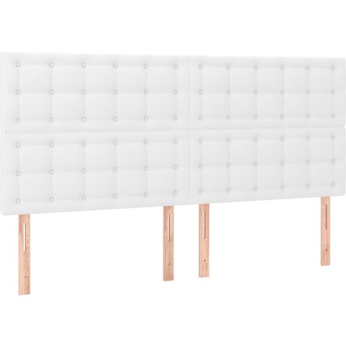 Maison Chic Posteljno vzglavje - Vzglavna omarica 4 kosa bel 100x5x78/88 cm umetno usnje, (22078468) Slike