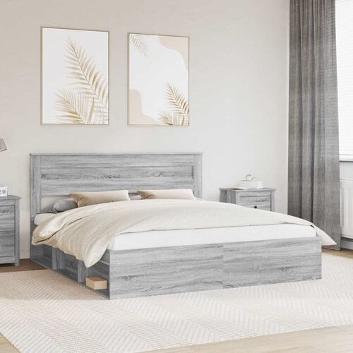  Krevetna konstrukcija s uzglavljem Siva Sonoma 180 x 200 cm Cijene