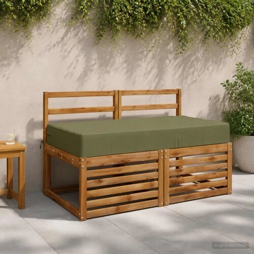  Jastuk za sjedalo SOEST 100% poliester Maslinastozelena - Maslinastozelena 120 x 60 x 15 cm Melange Slike