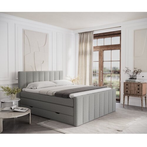 Maison de R&amp;ecirc;ve Svetlo siva boxspring postelja s prostorom za shranjevanje 140x200 cm Ruby &amp;ndash; Slike