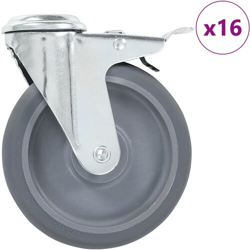 vidaXL Okretni kotačići s otvorom za vijke 16 kom 125 mm Cijene
