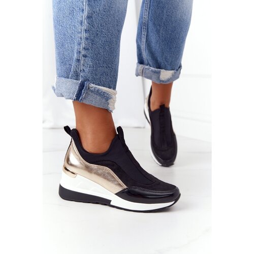 Kesi Wedge Sneakers Slip-On Black-Gold City Beat Slike