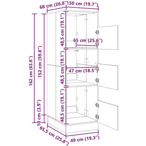  Ormar za pranje rublja s pohranom Crni hrast 50 x 68 x 162 cm - Crni hrast 162 cm Slike