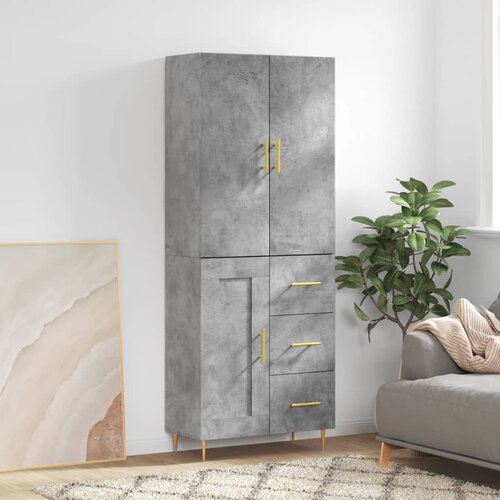 vidaXL Visoka komoda betonsko siva 69,5x34x180 cm inženirski les Cene
