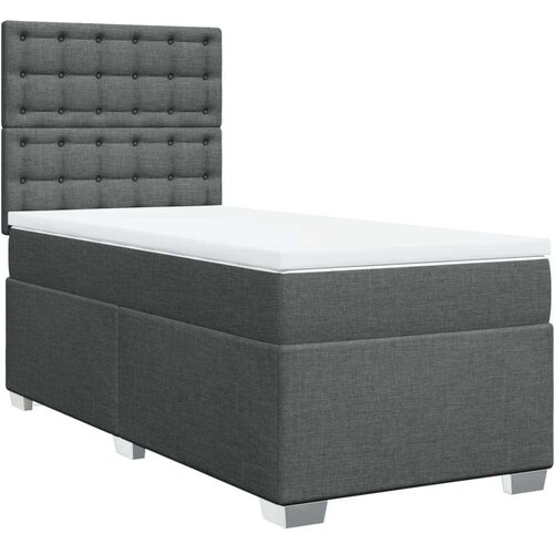 VidaXL Krevet s oprugama i madracem tamnosivi 90 x 190 cm od tkanine Slike