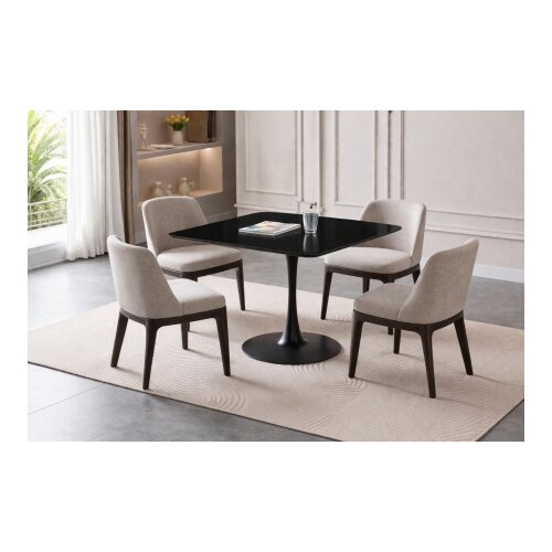  Trpezarijski sto Grandis CRNA keramicka ploca/Metalna bela noga 90x90cm Cene