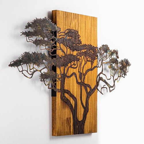 Wallity Zidna dekoracija Akacija - 387-A, 90x58x3 cm, Smeđa Cene