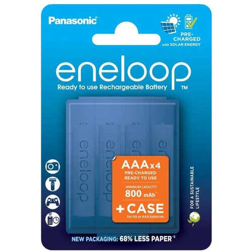 Panasonic - 4 kom punjivih AAA baterija Eneloop 800 mAh + futrola Cene