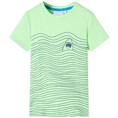 vidaXL Otroška majica s kratkimi rokavi neon zelena 104, (21037349)