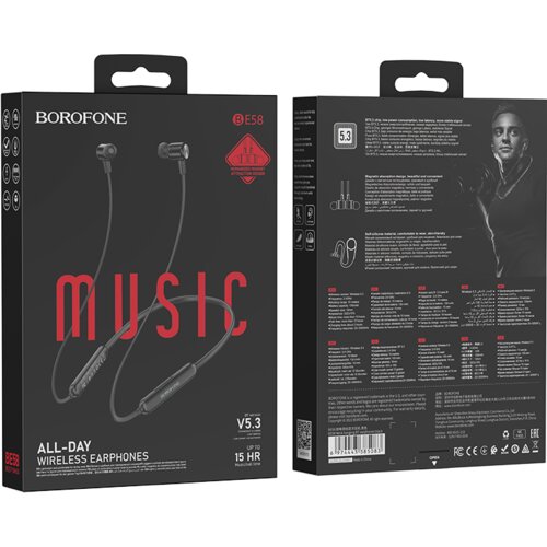 Borofone bluetooth slu&amp;scaron;alke BE58 Sports stereo - črne Slike