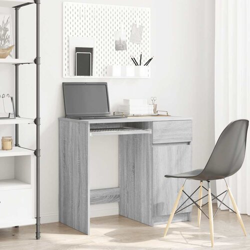 Furnova Pisalna miza siva sonoma 86x49x76 cm inženirski les, (21925328) Slike