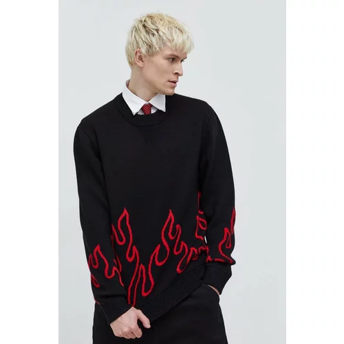 Hugo Volnen pulover moški, črna barva