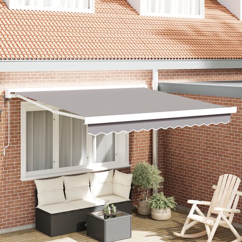 VidaXL Avtomatska Retraktabilna Tenda Svetlo Siva 300x250 cm, Tenda Zamenjavna Tkanina za 3x2,5 m Okvir Svetlo Siva Slike