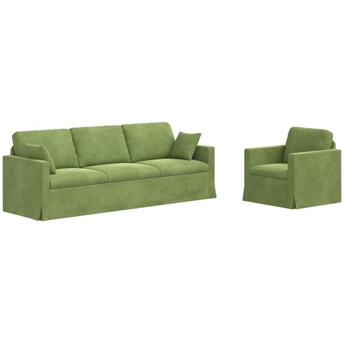 VidaXL Sofa 2 pcs Svijetlo zelena 228 x 78 x 80 cm Bar&amp;scaron;un Slike