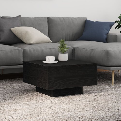 VidaXL Stolić za kavu Crni hrast Drvo, &amp;scaron;perploča 55 x 55 x 31 cm Moderan Slike