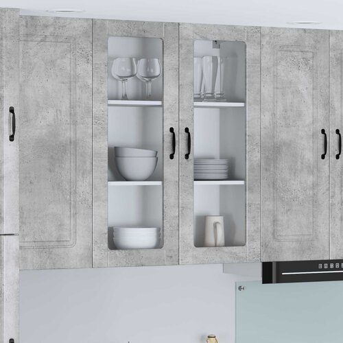  Zidni stakleni ormarić LUCCA Betonska siva 80 x 31 x 100 cm Cene