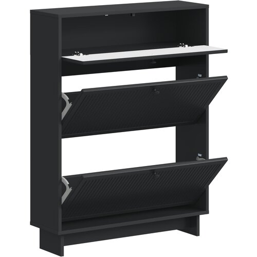  Ormar za cipele EDE 78 x 24 x 103 cm Konstruirano drvo Crna Slike