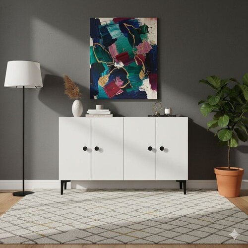 Hanah home Komoda s ladicama, 120x75x32cm, Bijela Cijene