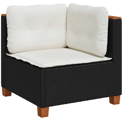  8-dijelni set vrtnih sofa od poliratana s jastucima crni Crna 63.5 x 56 x 32 cm Slike