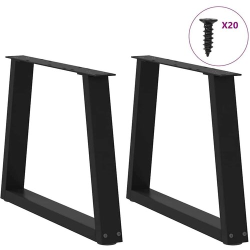  Noge za blagovaonski stol V-oblika 2 kom crne 50x(42-43 3) cm Slike