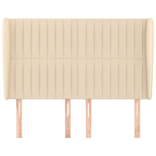  Uzglavlje s u&amp;scaron;ima krem 147x23x118/128 cm od tkanine Slike
