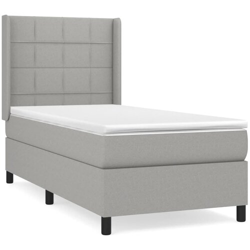 Maison Chic Box spring postelja - Vzmetna postelja z vzmetnico svetlo siva 80x200 cm blago SL20037, (21893675) Cene