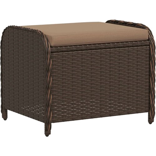 Maison Chic Vrtni stolček - Vrtni stoli z blazino rjav 58x46x46 cm poli ratan JS829, (21878897) Slike