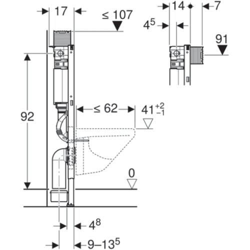Geberit podometni splakovalnik za WC &amp;scaron;koljko Duofix (111.038.00.1) Slike