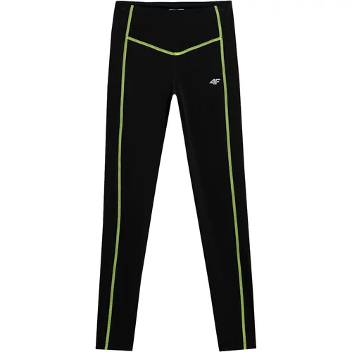 4f Športne hlače neonsko zelena / črna