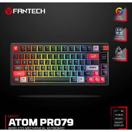 Fantech Tastatura mehanička Gaming MK917 RGB Atom PRO79 Wireless crna (Red switch) Cene