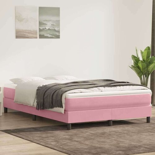  Box spring postelja z vzmetnico roza 160x210 cm žamet, (21791826) Cene