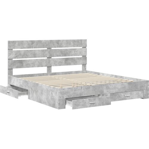  Krevetna konstrukcija s ladicama Betonski sivi 180 x 200 cm Siva 203 x 183 x 100 cm Slike