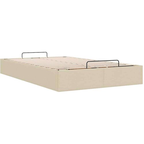 VidaXL Otomanski okvir kreveta bez madraca krem 120x200 cm od tkanine Slike