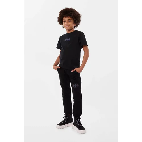 Dkny Otroška bombažna kratka majica črna barva