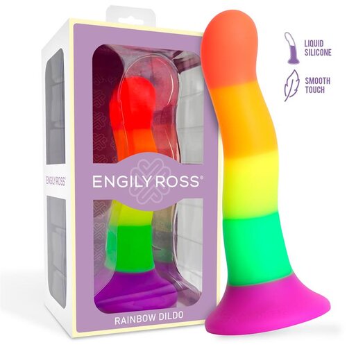 ENGILY ROSS Dildox Liquid Silicone Dildo 18cm Rainbow Cene