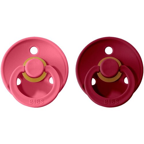 Bibs Colour Natural Rubber Size 1: 0+ months duda Coral / Ruby 2 kos Cene