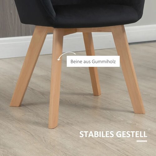  Blagovaonske stolice set od 2 moderni dizajn bar&amp;scaron;unasti izgled kaučukovo drvo 54x57x80 cm crna Slike
