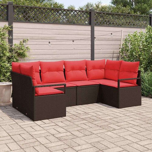  Set sofe s jastukom 6 pcs Smeđa Poli Ratan Cene