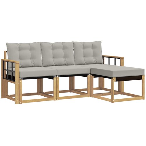 vidaXL Zunanja garnitura za sedenje 4 pcs Bela in svetlo siva, (5000282579) Cene