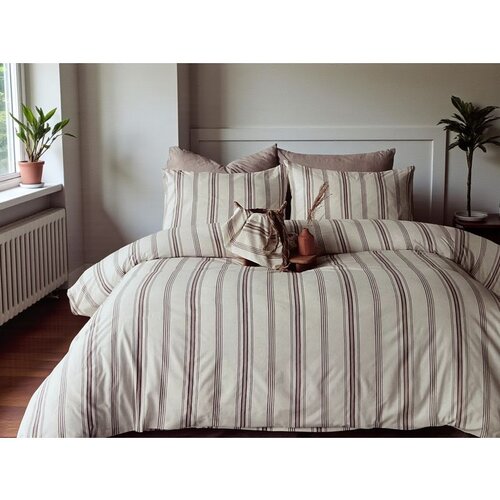 VIKTORIJA komplet set posteljina cotton-life 200x220cm kahve - francuski ležaj Cene