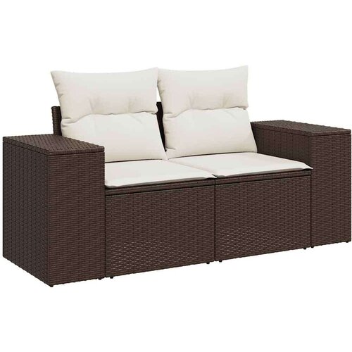 vidaXL 8-dijelni set vrtnih sofa s jastucima smeđi od poliratana Cijene