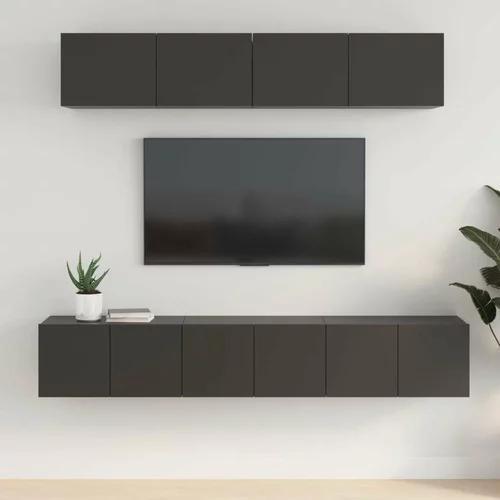  Komplet TV omaric 5-delni črn inženirski les, (20731007)