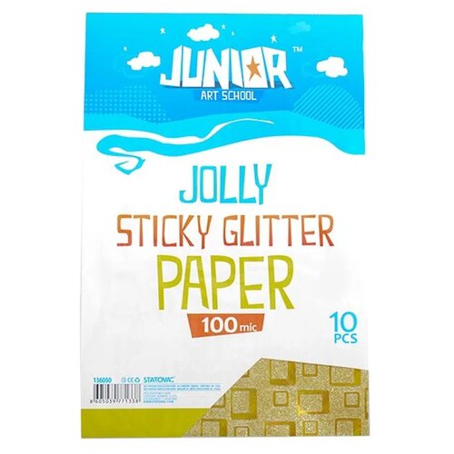 Junior jolly Sticky Glitter Paper, papir samolepljiv A4, 10K, odaberite nijansu Svetlo zlatna kocke Cene