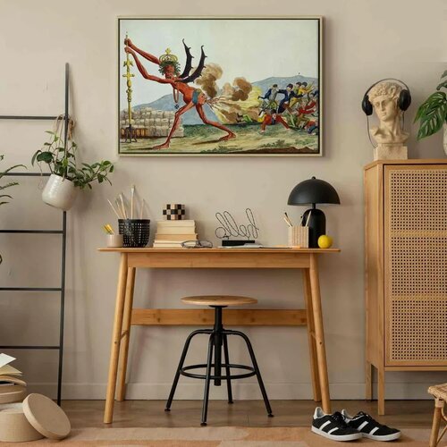  Slika - Jacques-Louis David &amp;ndash; Caricature of the English Government 120x80 U prirodnom drvenom okviru Slike