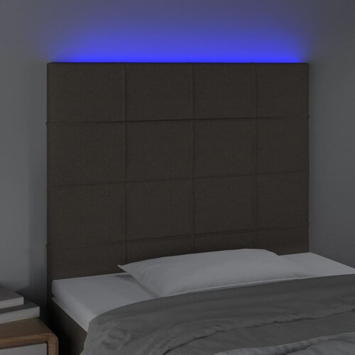  LED uzglavlje smeđesivo 80x5x118/128 cm od tkanine Slike