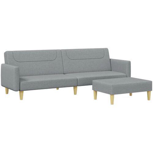 Maison Chic kavč - Sofa - Kanape dvosed s stolčkom za noge svetlo sivo blago, (21727316) Cene