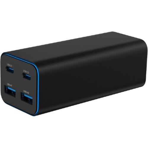  USB punjač 2xType-C + 2xUSB-A 4-port 100 W GaN USB PowerDelivery fast charger, black, GEMBIRD, TA-UC-2A2C-PD100-01-BK Slike