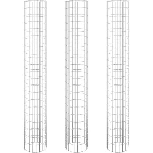 VidaXL Kružne gabionske gredice 3 kom pocinčani čelik &amp;Oslash; 30 x 200 cm Slike